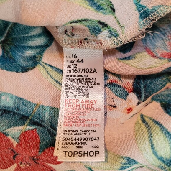 TOPSHOP Womens SZ 12 Floral Double Strap Tank Top Summer Spring - Picture 5 of 7